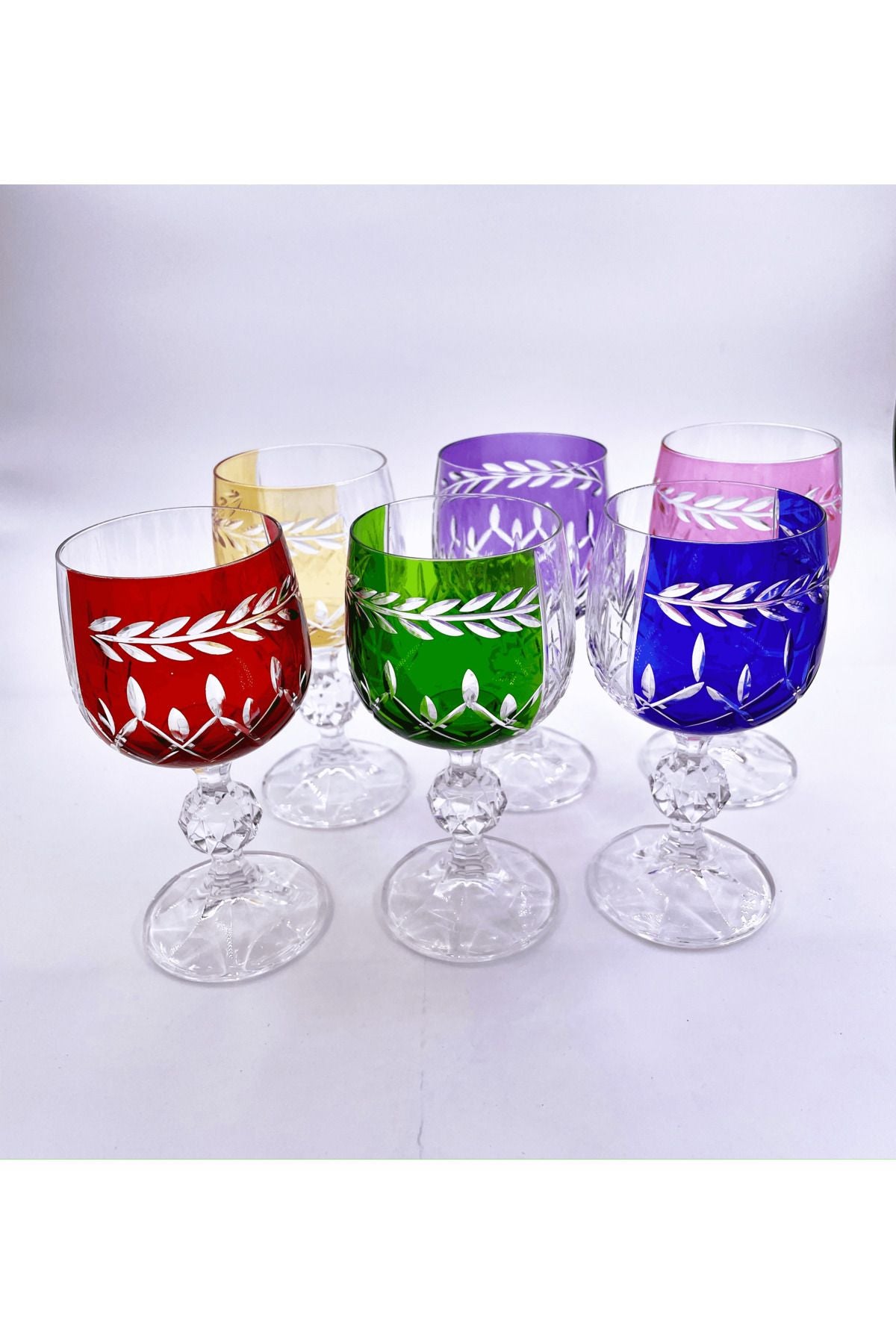 6'lı Bohemia Kristal Kadeh Çift Renk Kahve Yanı Bardağı ,passion Model Ürün ana görseli