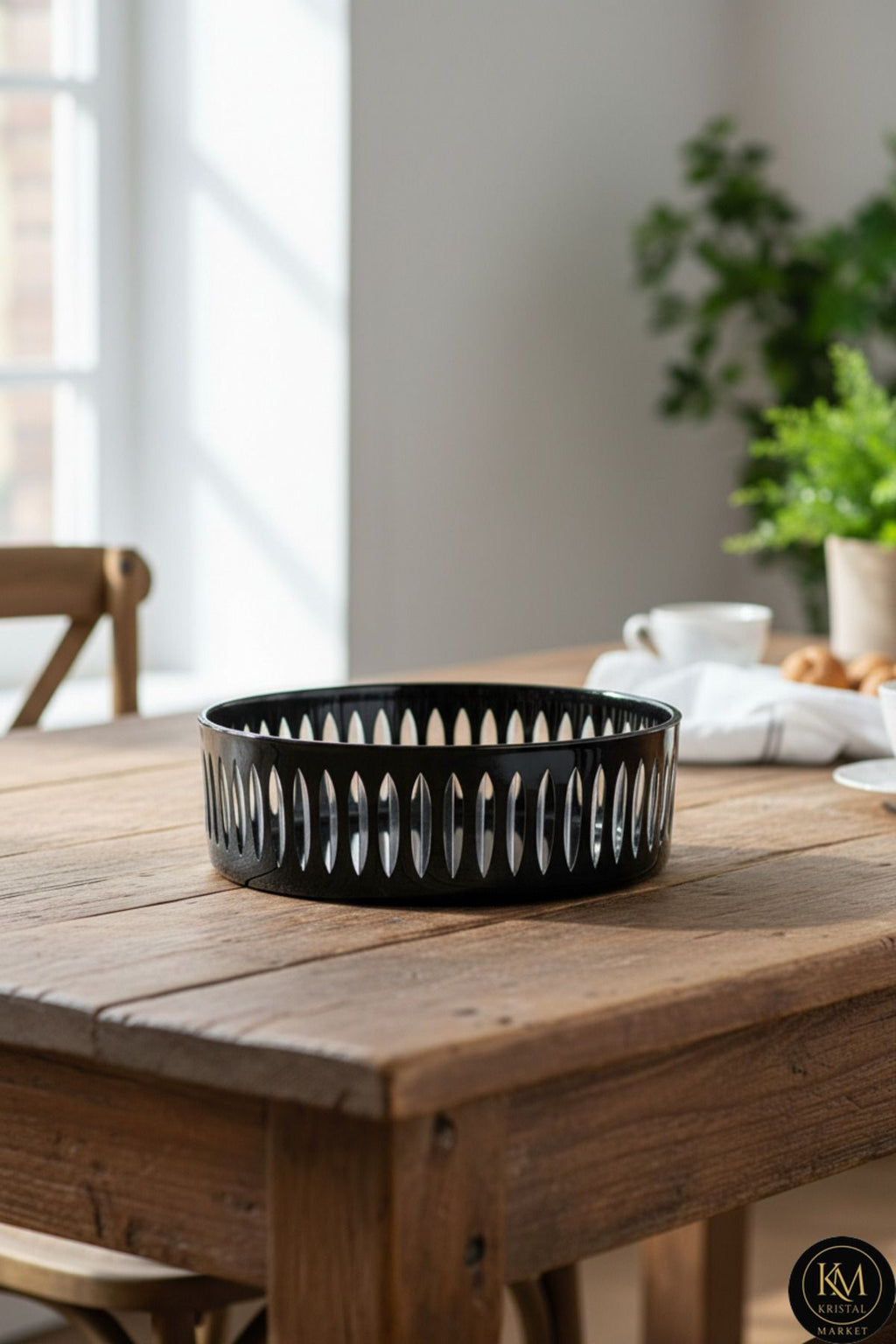 25cm Kristal Kesme Dekor Sofra Kasesi Meyvelik 25cm