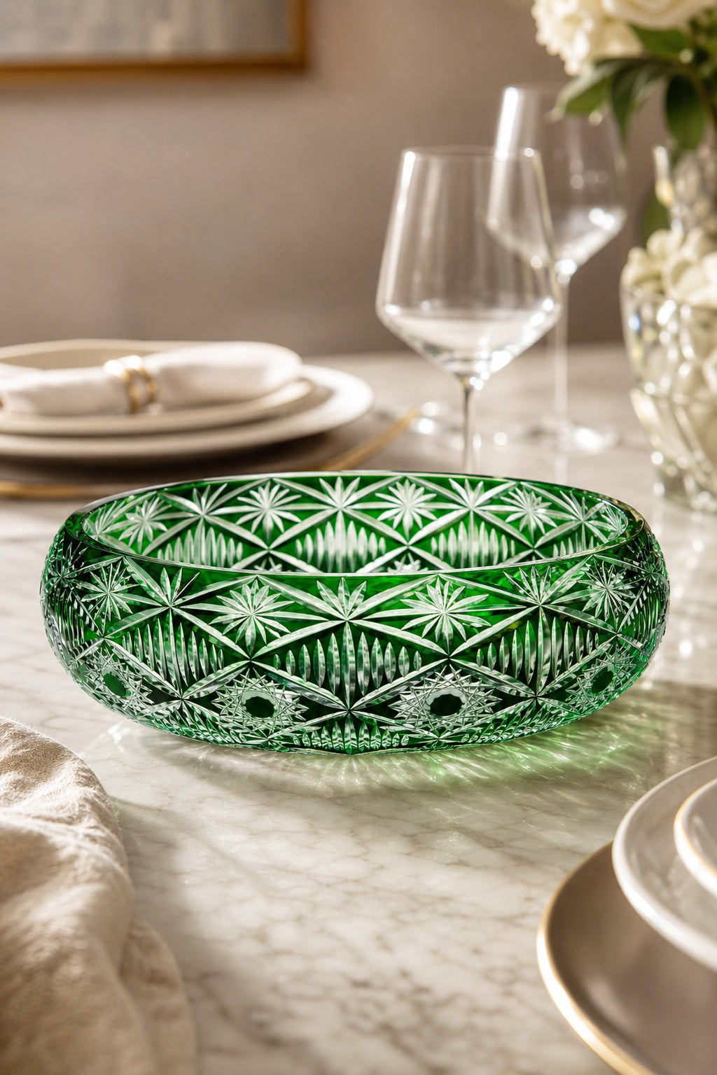 Kristal Sunumluk Kase 28 cm - Avangart Vizyon Dekoratif Sofra Kasesi, 1 Adet