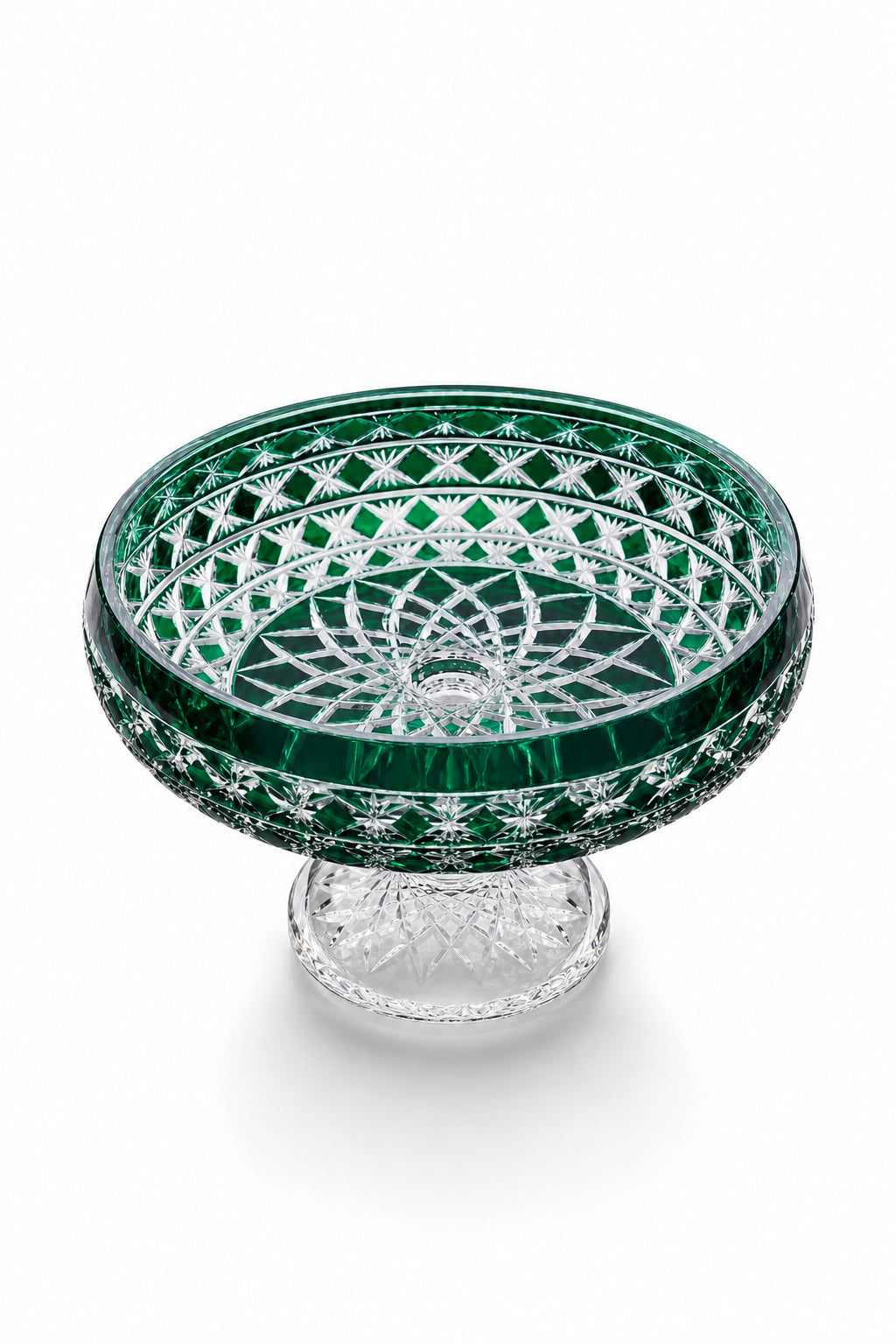 Kristal Sunum Kasesi 28 cm - Ametist Desenli Dekoratif Sofra Kasesi, 1 Adet