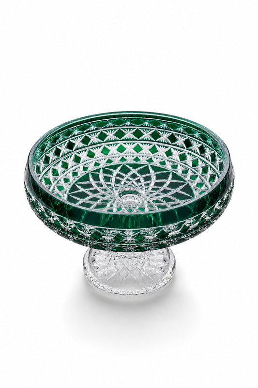 Kristal Sunum Kasesi 28 cm - Ametist Desenli Dekoratif Sofra Kasesi, 1 Adet