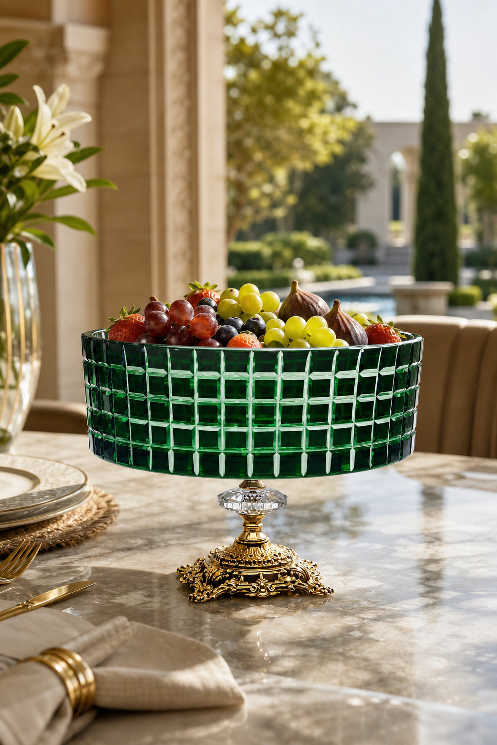 Kristal Meyvelik 25 cm - Aspendos Model Sunumluk Kase, 1 Adet
