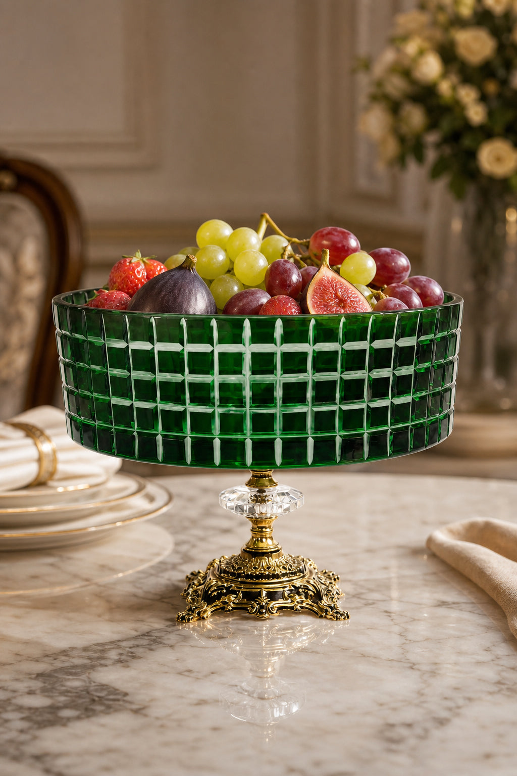 Kristal Meyvelik 25 cm - Aspendos Model Sunumluk Kase, 1 Adet