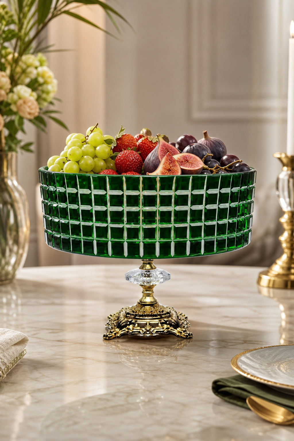 Kristal Meyvelik 25 cm - Aspendos Model Sunumluk Kase, 1 Adet