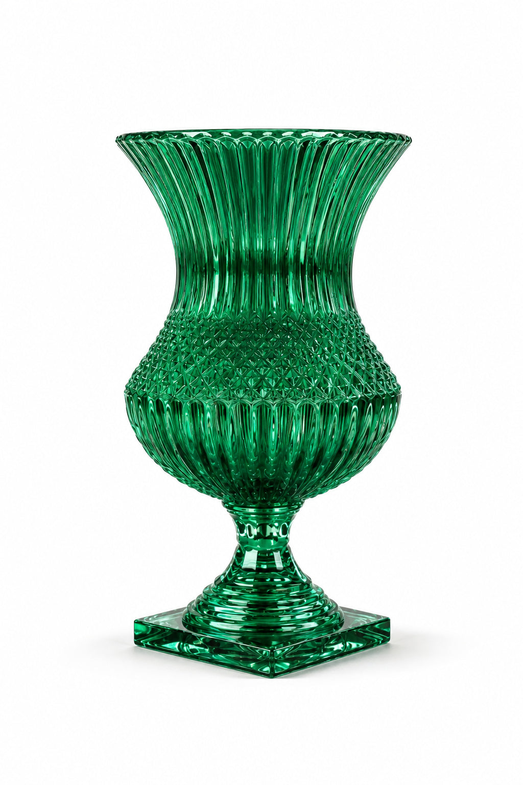 Saray Model Lüks Ayaklı Kristal Vazo 39x20 cm - Dekoratif Salon Vazosu, 1 Adet